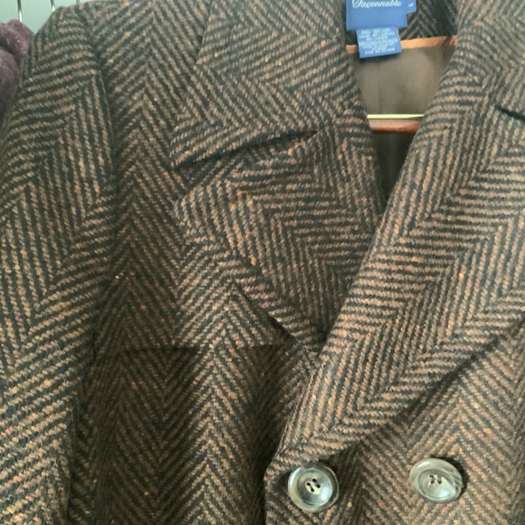 Double breasted Long trench style wool coat women’s L - Picture 3 of 6